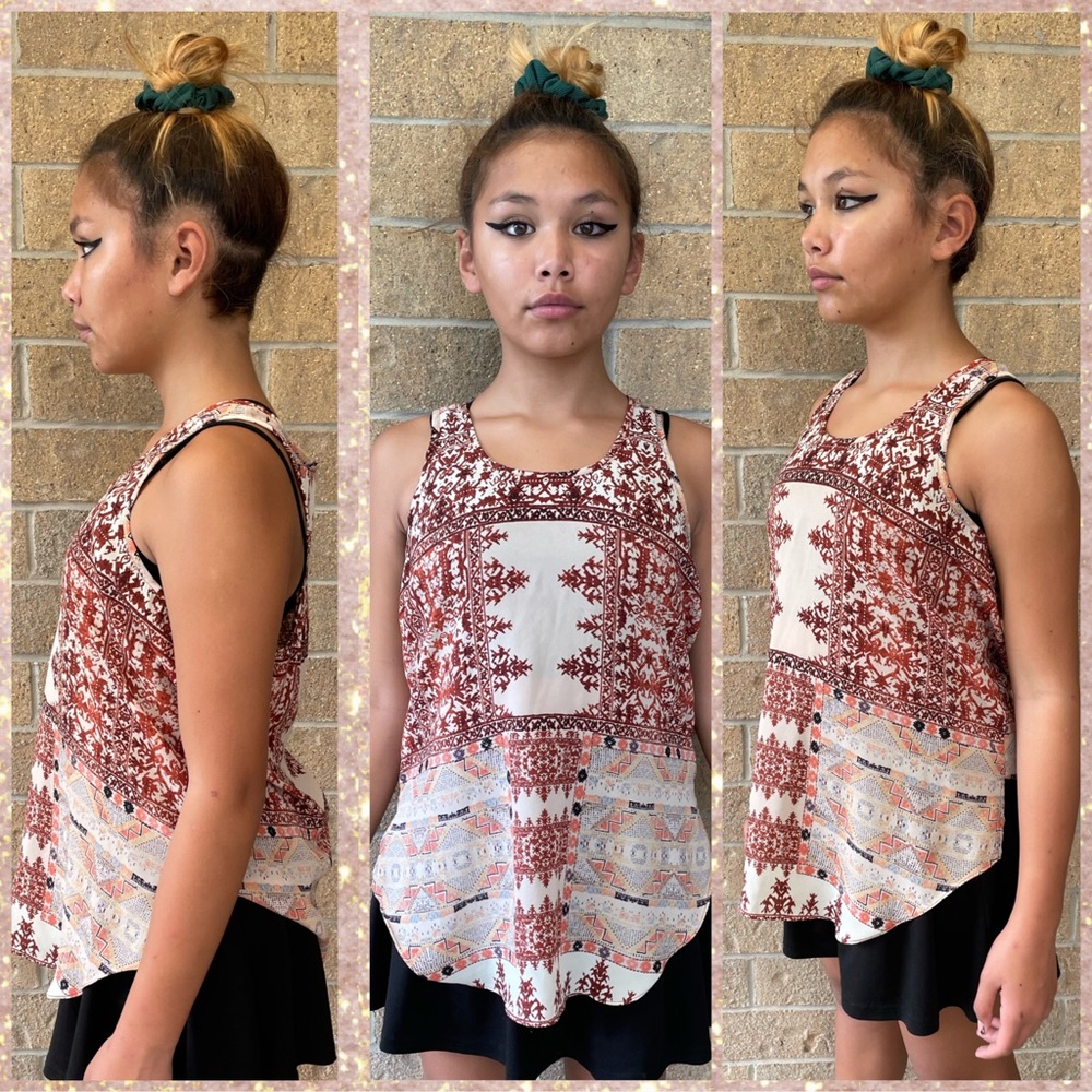 💙Mossimo light boho tank blouse medium EUC